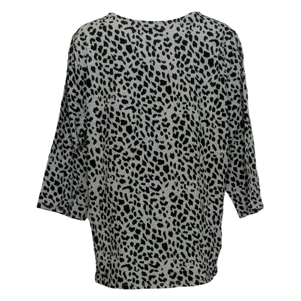 Belle by Kim Gravel Women's Top Sz XL TripleLuxe Knit 3/4 Sleeve Gray A451313 - Picture 2 of 5